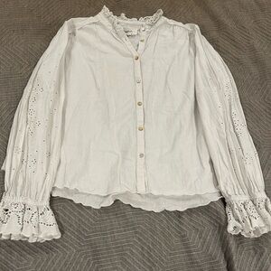 BA&SH white eyelet button down - medium